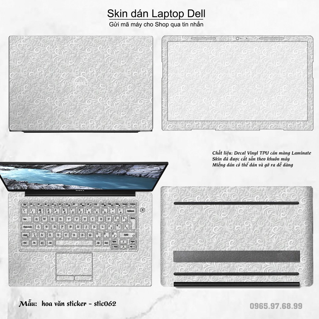 Skin dán Laptop Dell in hình Hoa văn sticker _nhiều mẫu 11 (inbox mã máy cho Shop)