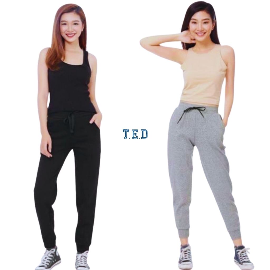 Quần nỉ jogger len tăm nữ , quần nỉ bo gấu chất len tăm siêu đẹp TED11