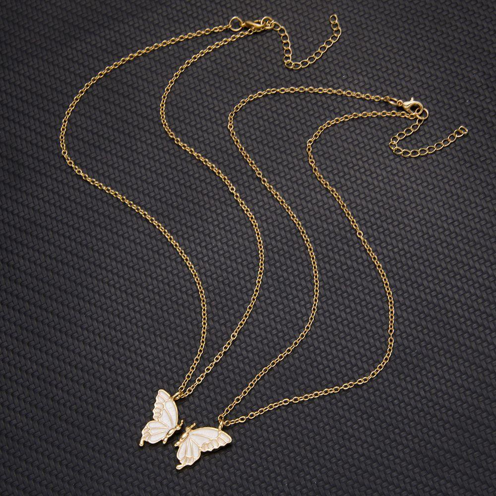 EXPEN Vòng cổ Tình Bạn Mặt Hình Bướm Phong Cách Retro Thời Trang