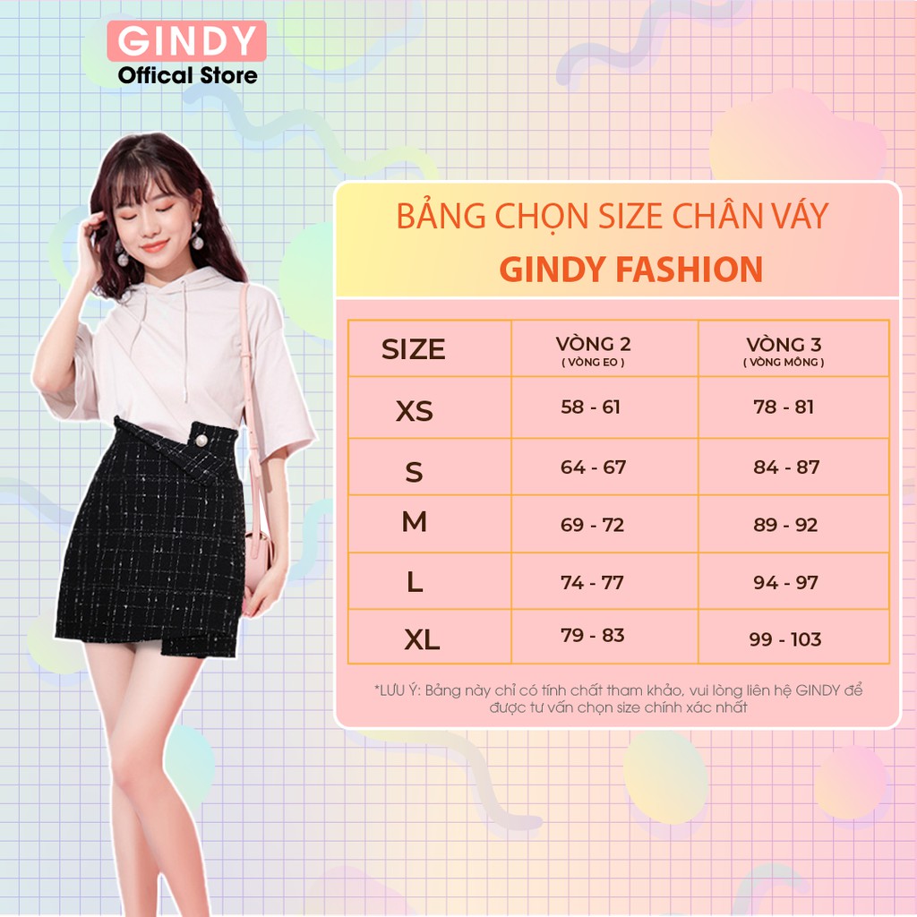 Chân Váy ngắn GINDY cúc lệch thời trang phong cách trẻ trung hàng thiết kế V20004 | BigBuy360 - bigbuy360.vn