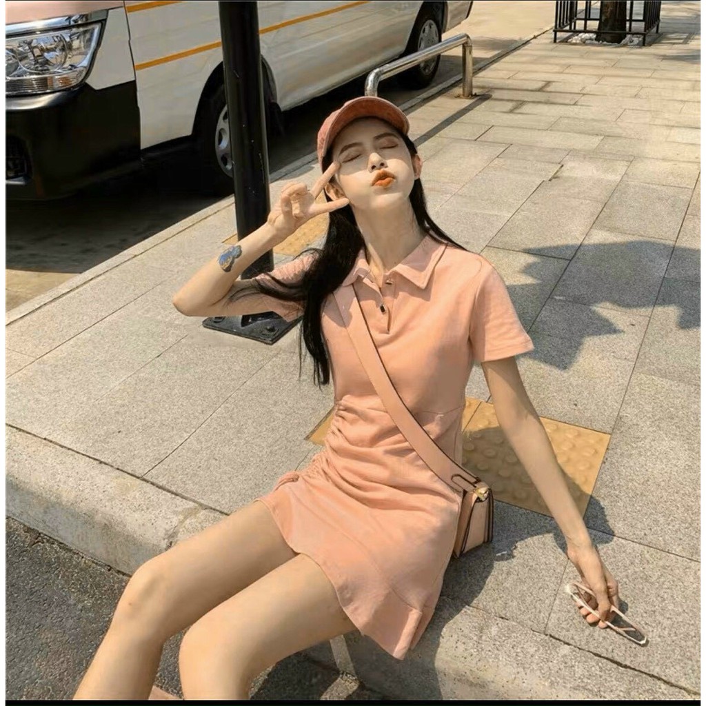 Đầm thun polo rút hông bên body xinh xắn ANN352 | BigBuy360 - bigbuy360.vn