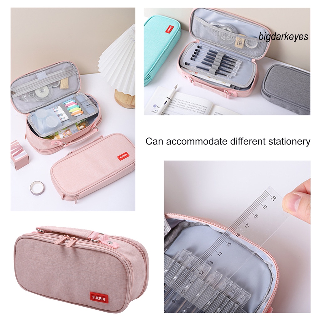 Túi Đựng Bút Chì Bằng Vải Bạt Sức Chứa Lớn Với Tay Cầm Dễ Mang Theo Cho Trường Học