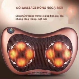 Gối massage hồng ngoại 8 bi