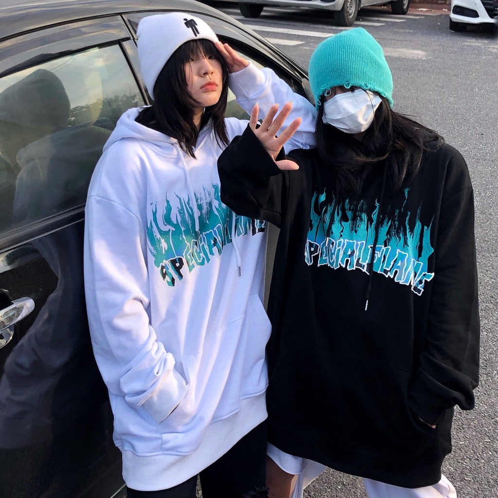 NRVP Áo Hoodie Tay Dài Oversize In Họa Tiết Phong Cách Hàn Quốc Kiểu Mới Cho Nam / Nữ