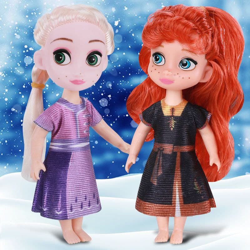 DISNEY Set 6 mô hình búp bê barbie Elsa Anna trong Frozen II dùng để trang trí 1 bộ 6 cái