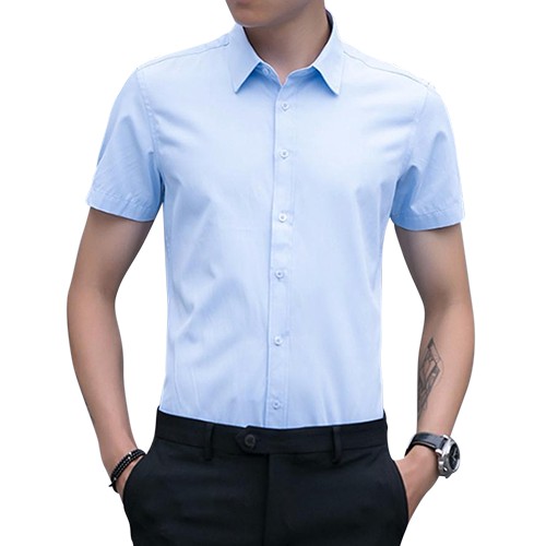 Áo sơ mi nam ngắn tay vải cotton mềm không nhăn | BigBuy360 - bigbuy360.vn