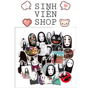 Stickers hoạt hình Vô Diện phim Spirited Away Ghibli Nhật Bản 50 miếng