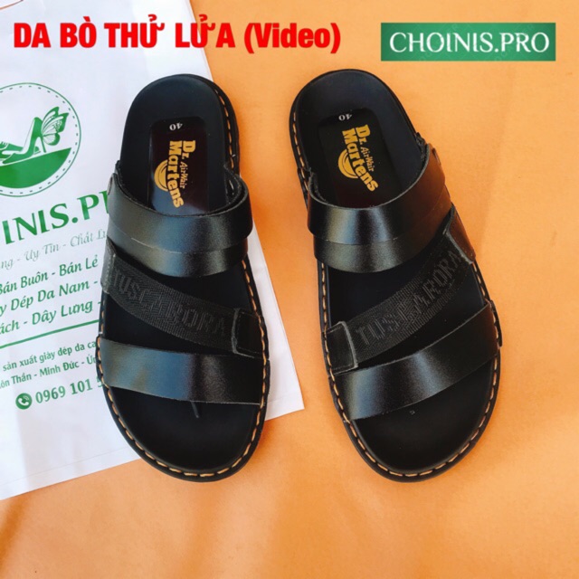 Dép Da Quai Hậu Nam CHOINIS - Bảo Hành 6 Tháng Da + Đế