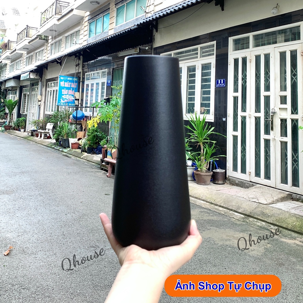 Lọ hoa, bình hoa cao cấp gốm sứ nhám - trang trí nội thất Bắc Âu Vintage