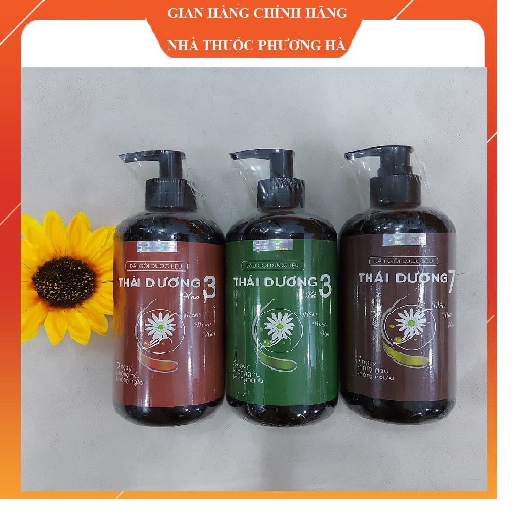 Dầu gội dược liệu Thái Dương 3 Chai lớn 480ml có vòi. Giúp sạch gàu, hết ngưa, ngăn ngừa rụng tóc.