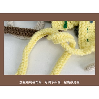 Mũ đan len thủ công cột dây cho nữ 