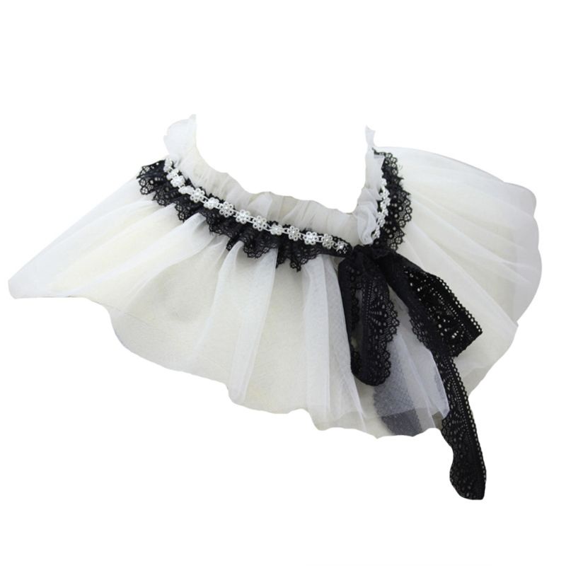 Cổ Áo Đính Ngọc Trai Giả Chất Liệu Chiffon Thời Trang Cho Nữ