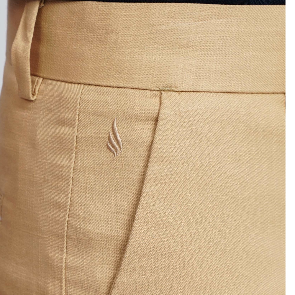 Quần short nam dáng suông chất liệu Cotton cao cấp 1024 màu lúa mì - Sooc nam Vulcano