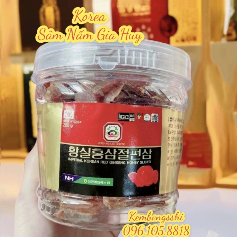 [HÀNG MỚI VỀ] Sâm Lát Tẩm Mật Ong Hộp Quai Xách 200gr HÀN QUỐC