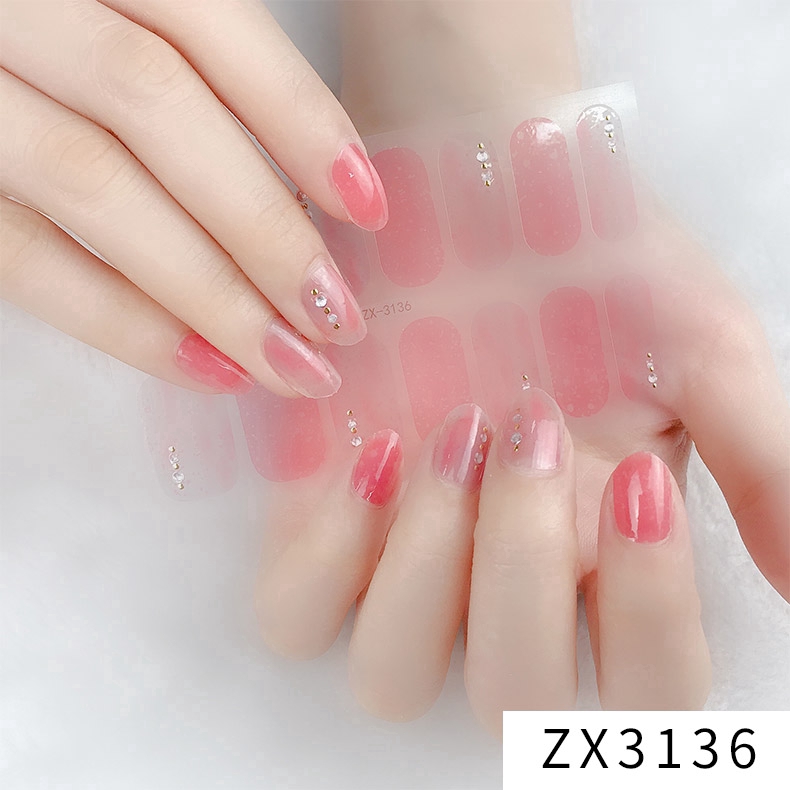 Miếng dán móng tay nghệ thuật 3D màu gradient ZX3132-3149