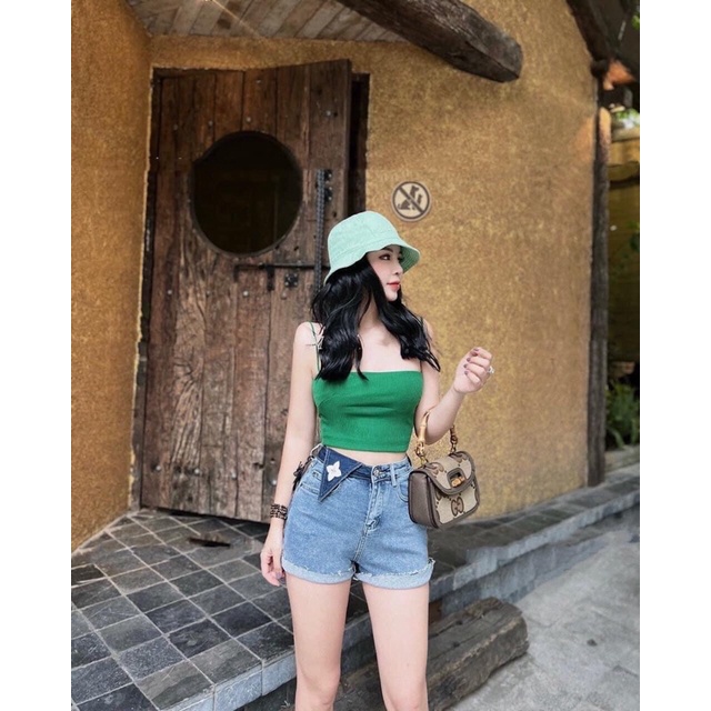 Áo 2 dây 2 lớp hàng xuất dư, kiểu croptop có 4 màu, phù hợp phối cadigan hoặc blazer