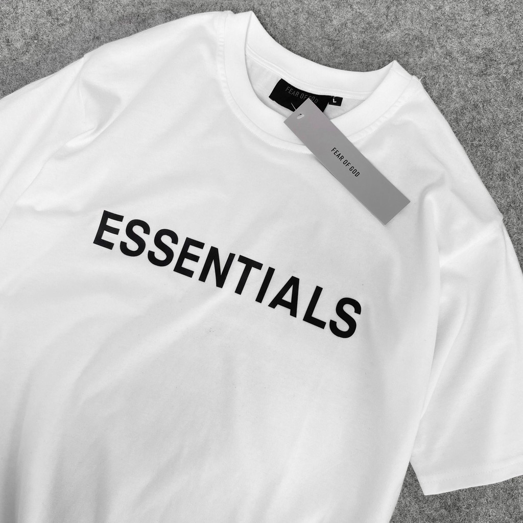 Áo phông unisex "Essentials" chất liệu cotton, áo thun unisex nam nữ in không lo bong tróc