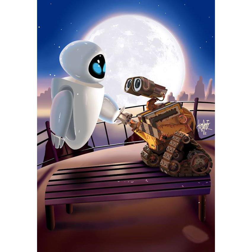 [Xả hàng tăng doanh số] Wall-E và Eva trắng biết yêu siêu cute, đẹp sắc nét từng chi tiết có thể cử động