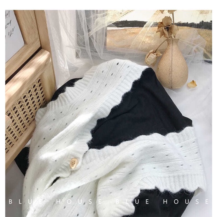 Cardigan Len Nữ Taobao, Áo Khoác Cardigan Len Quảng Châu Phong Cách Tiểu Thư Hàn Quốc Cao Cấp