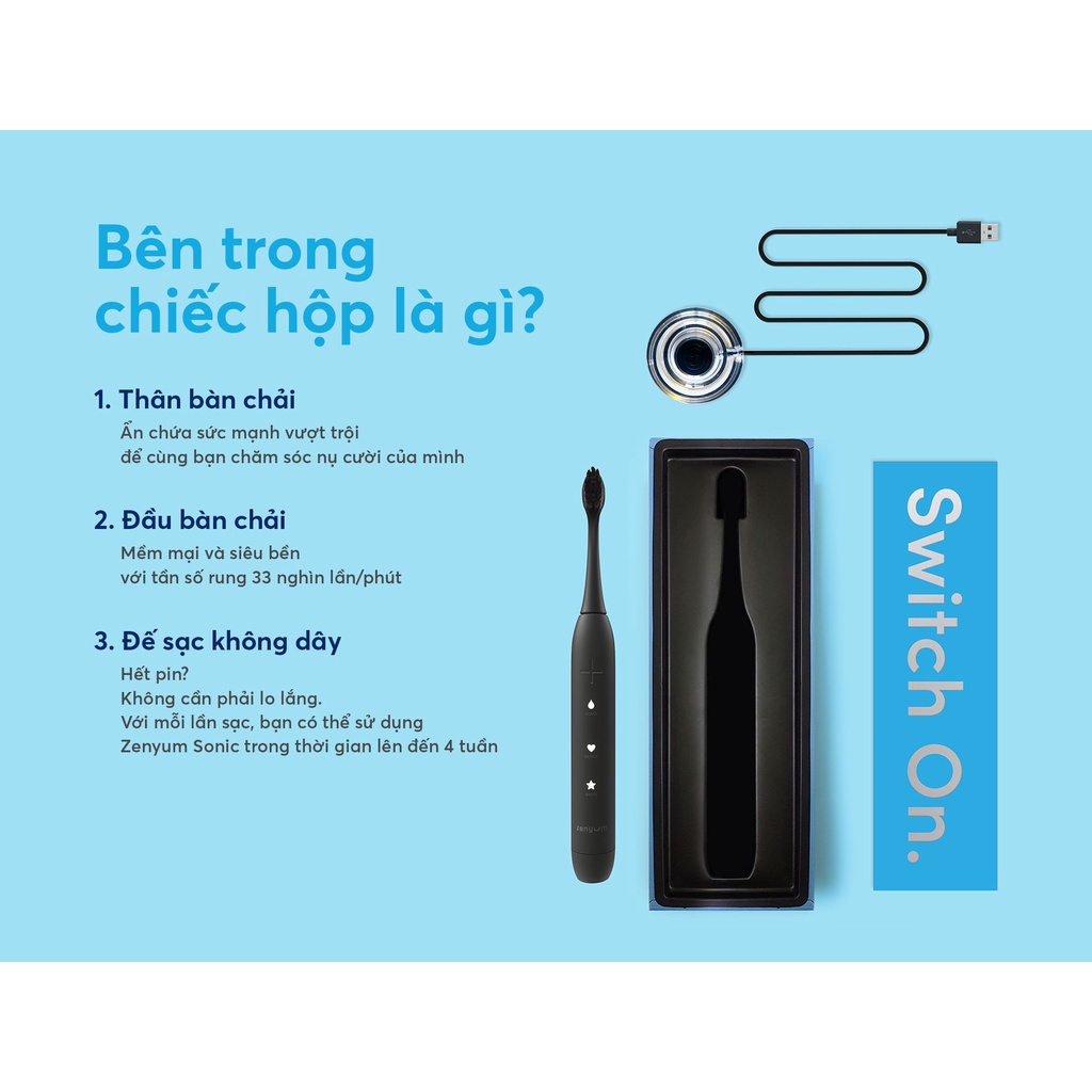 Combo 3 Bàn Chải Điện Zenyum Sonic Cùng Màu