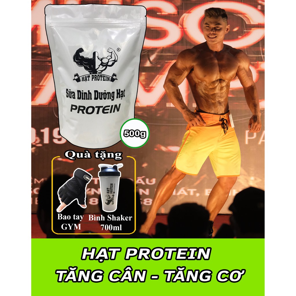 COMBO 4 túi Sữa Tăng cân Tăng cơ Hạt Protein + Găng tay tập gym