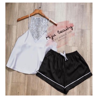 set mặc nhà 2 dây lụa xịn mềm mịn