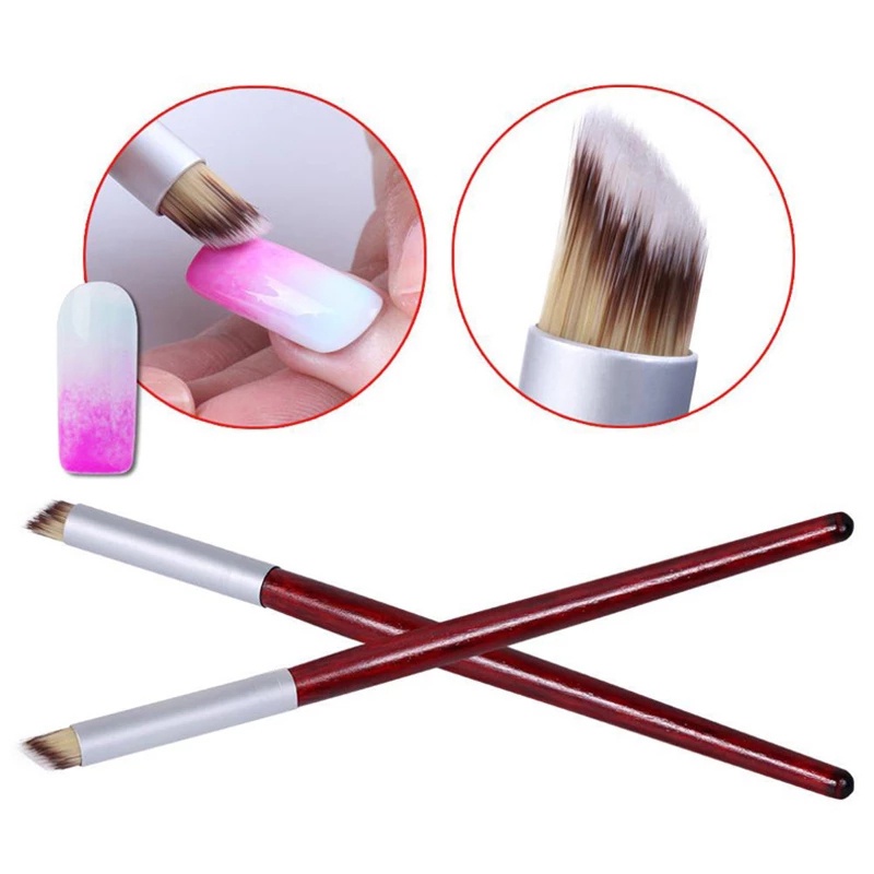Cọ Trang Trí Móng Tay Nghệ Thuật Chuyên Nghiệp Cán Gỗ Màu Gradient DIY