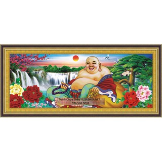 Tranh thêu PHẬT DI LẠC 93x40cm chưa thêu 3d 88988