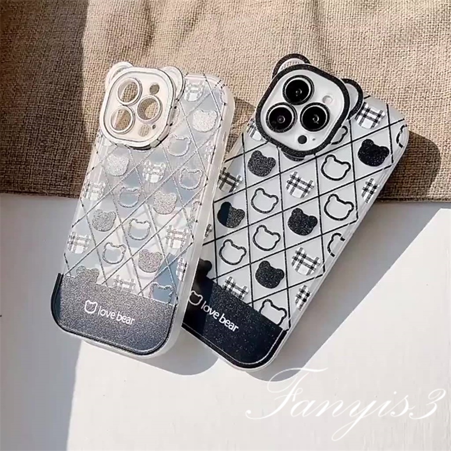 Ốp Điện Thoại Dẻo Họa Tiết Gấu &amp; Tai Gấu Dễ Thương Cho iPhone 14 13 12 11 Pro Max X XR Xs Max 8 7 6 6s Plus SE 2020