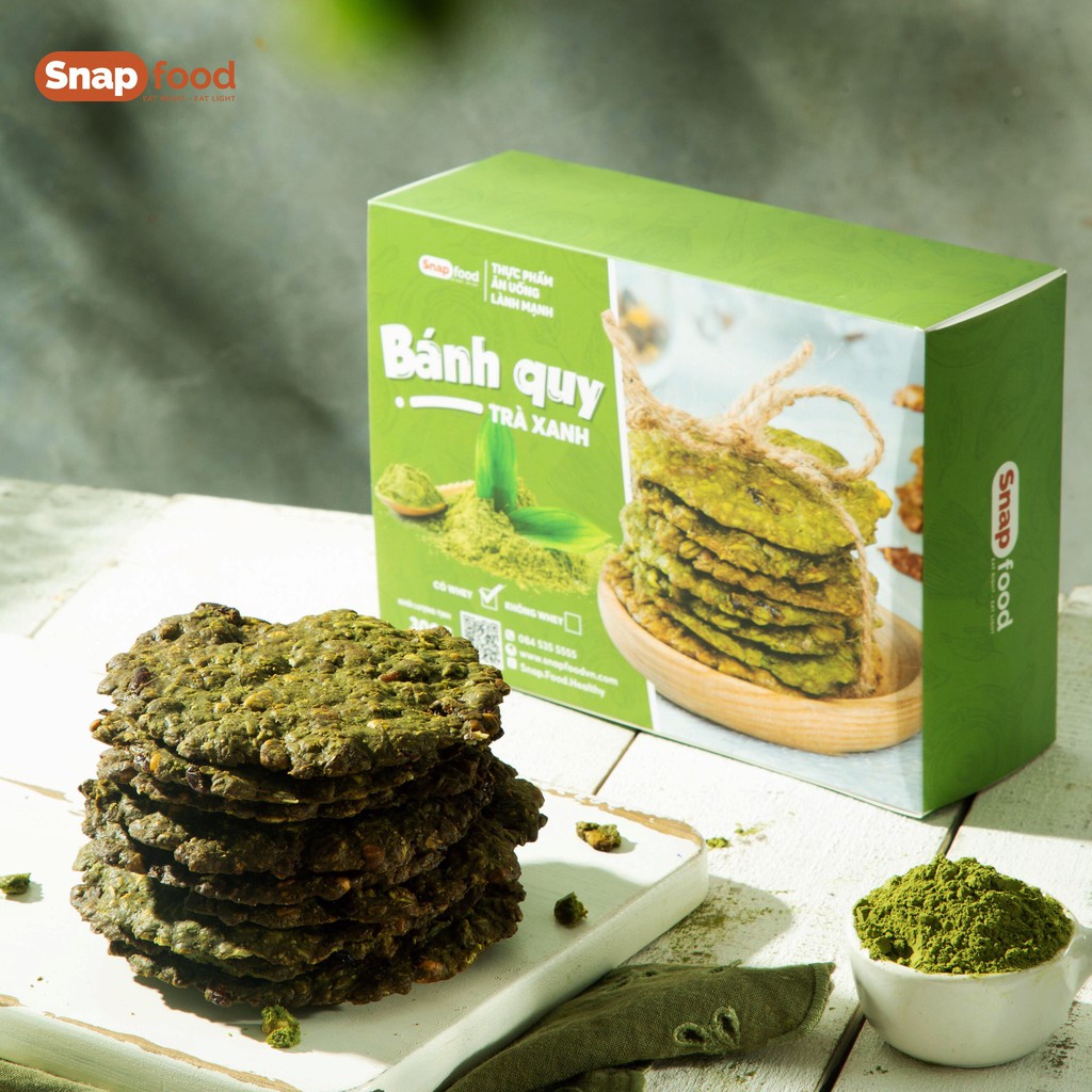 [SNAP005 giảm giá 19%] Bánh quy GIẢM CÂN - Protein cookies có whey vị matcha (300gr)