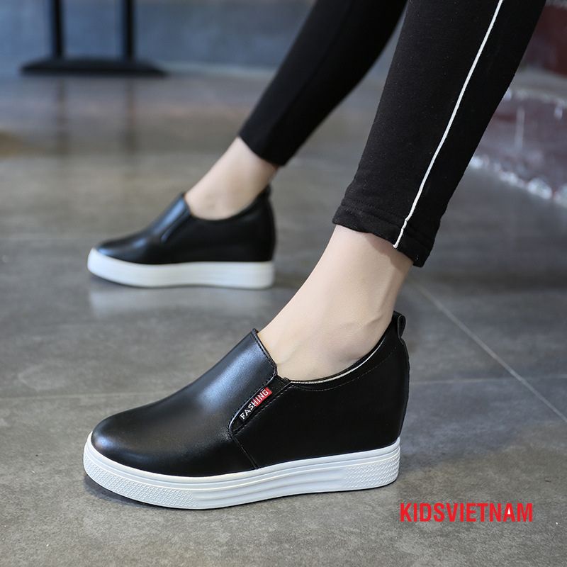Giày Độn Đế Sneaker Thể Thao 2 Màu Đen Và Trắng - Kiểu Dáng Hàn Quốc, Thiết Kế Thời Trang 💢 KIDSVIETNAM