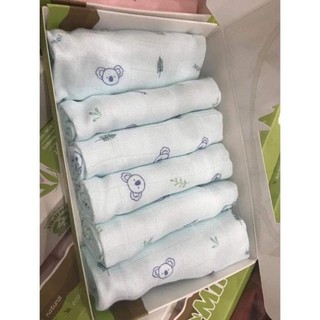 Khăn sữa sợi tre Mipbi ( hộp 6 khăn)