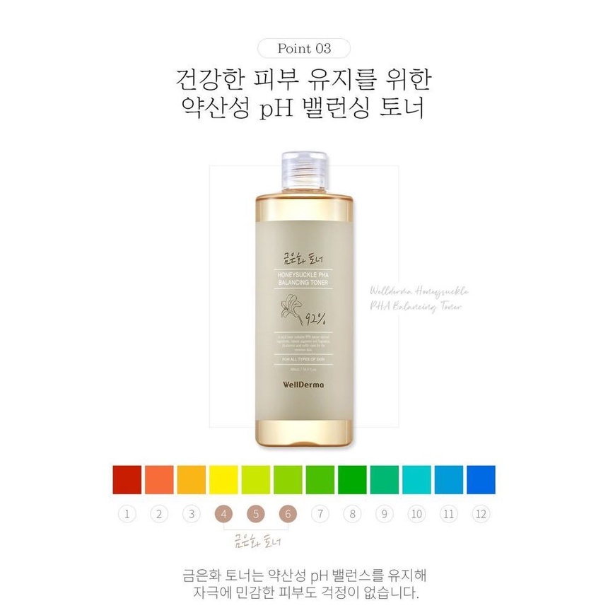 Nước Hoa Hồng Se Khít Lỗ Chân Lông &amp; Loại Bỏ Mụn Đầu Đen Toner Wellderma Honeysuckle Pha Balancing Hàn Quốc 500ml