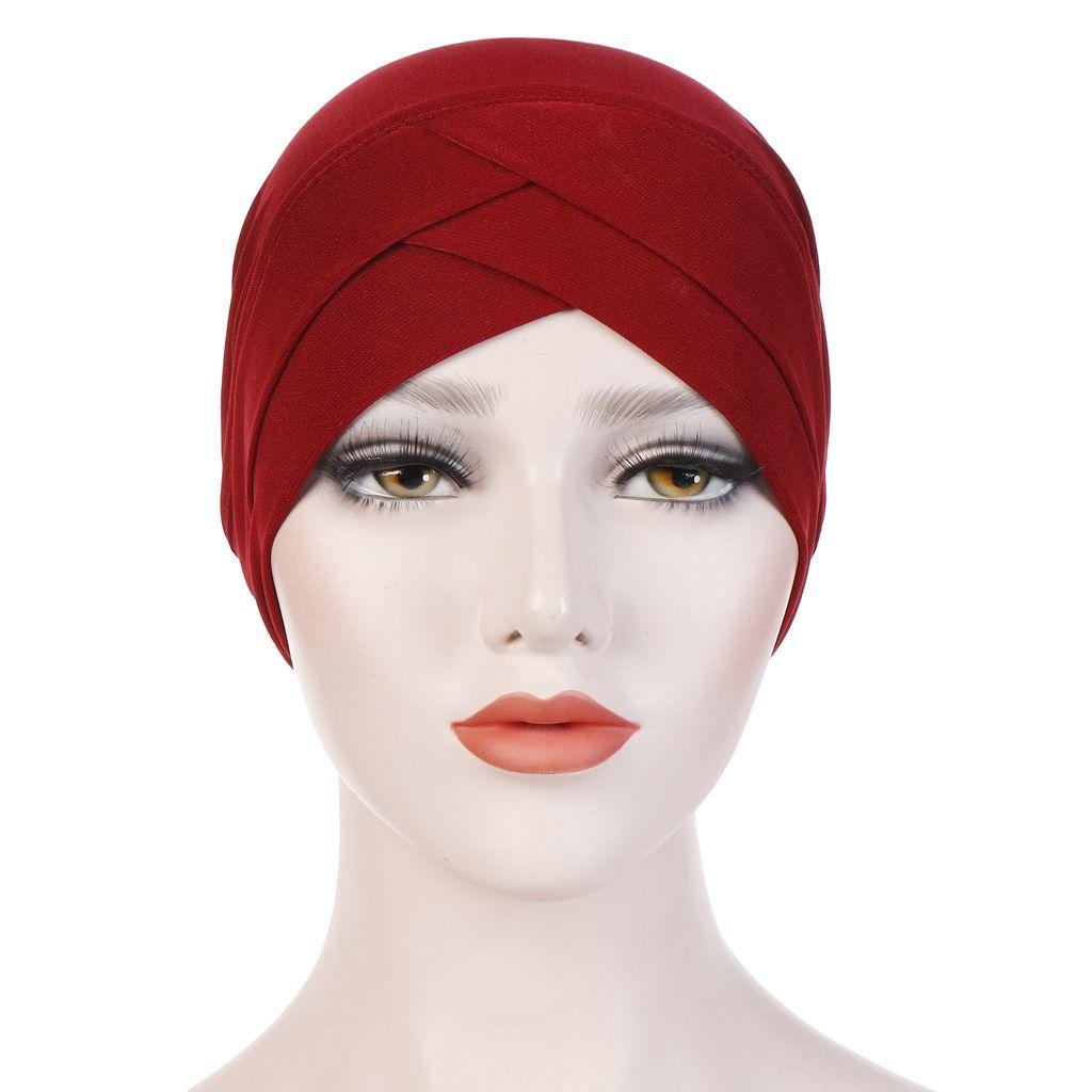 ZAIJIE24 Mũ Turban Đan Chéo Trước Cho Nữ