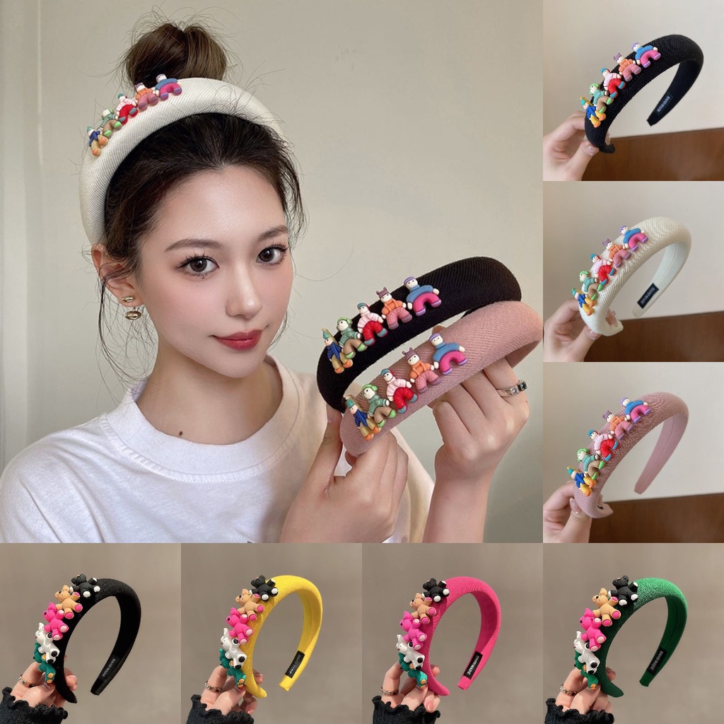 Băng Đô Cài Tóc Hình Biệt Thự Hoạt Hình Màu Trắng / Đen Kiểu Hàn Quốc Thời Trang Mùa