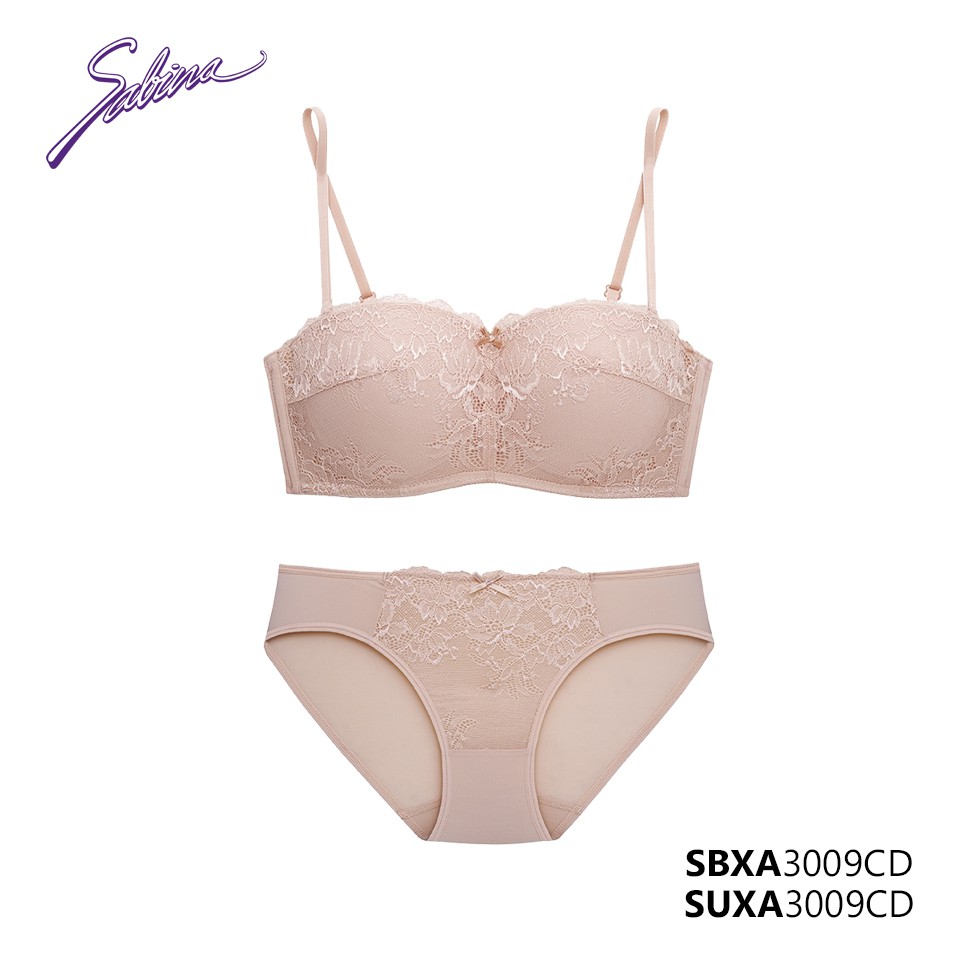 Combo Áo Lót Cúp Ngang Mút Dày Nâng Ngực Phối Ren Và Quần Đồng Bộ Doomm Doomm By Sabina SBXA3009+SUXA3009 | BigBuy360 - bigbuy360.vn