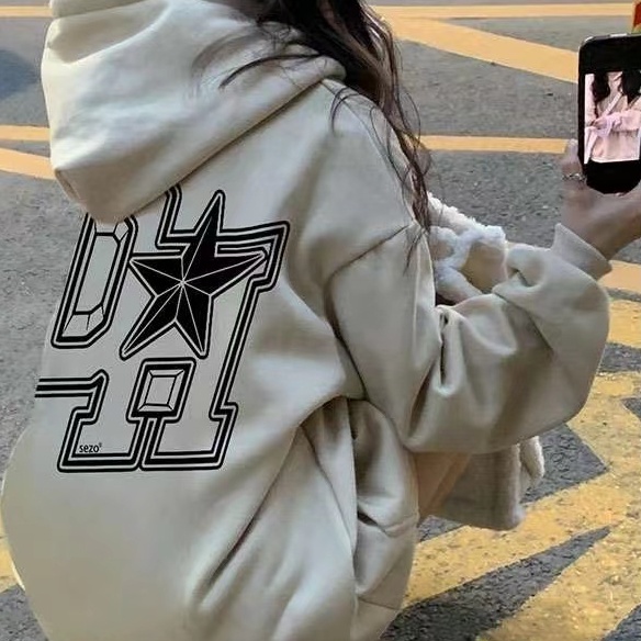 ZHELIHANGFEI Áo Hoodie Tay Dài Kiểu Dáng Trẻ Trung Dễ Phối Đồ