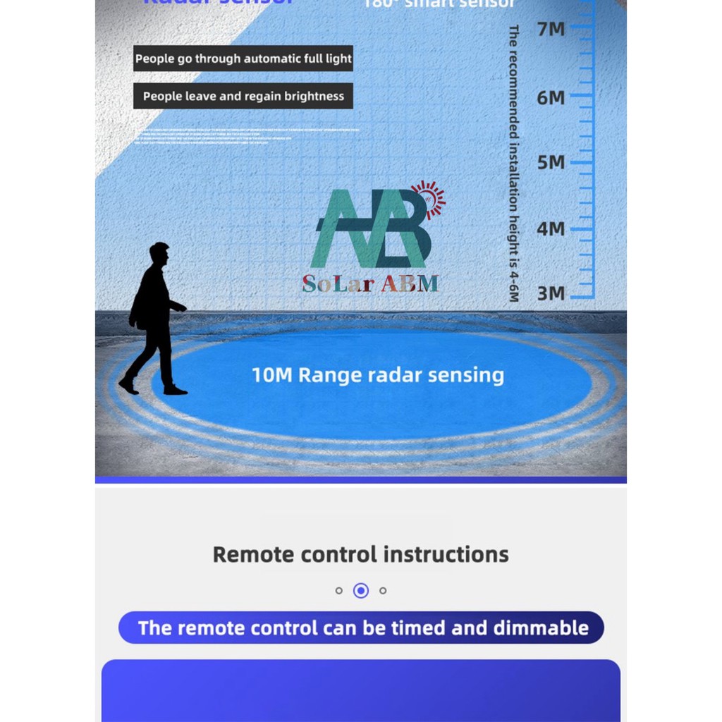 150W Đèn Đường Tấm Pin Liền Thể Năng Lượng Mặt Trời , Cảm Biến Chuyển Động , IP67 Chống Nước ABM Solar