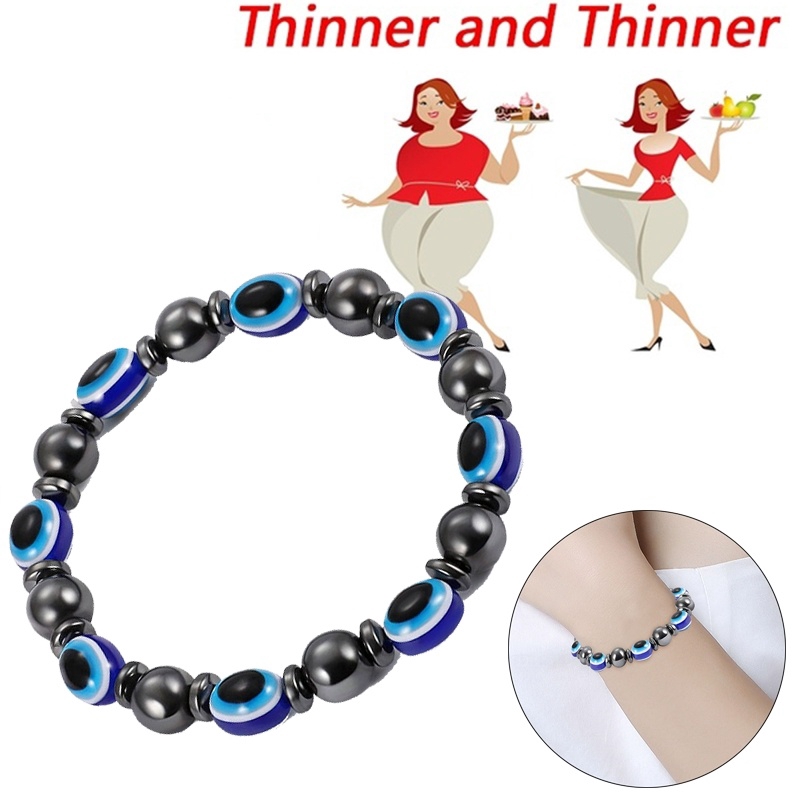 1 Vòng Tay Hạt Đá Tròn Từ Tính Màu Xanh Dương Giảm Cân Thời Trang Cho Nam Và Nữ