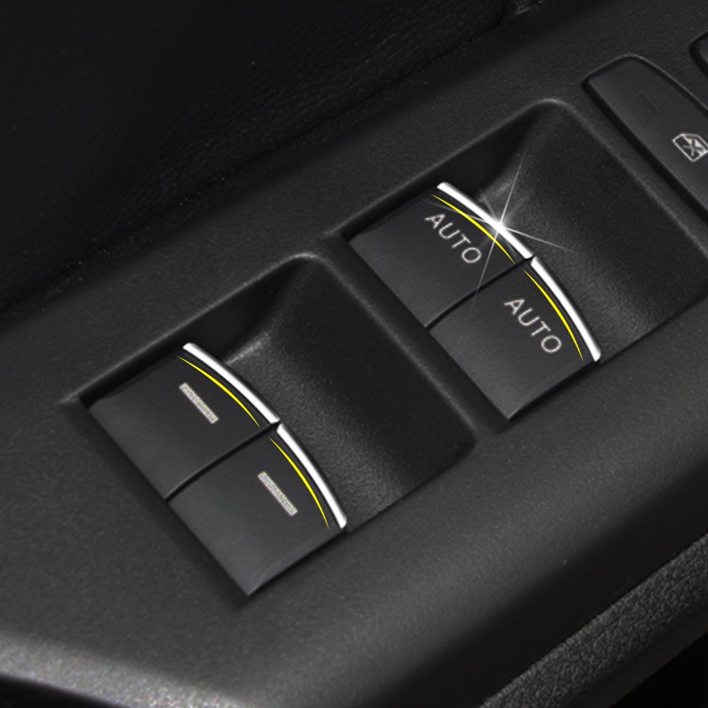 Miếng Dán Công Tắc Điều Khiển Cửa Sổ Bằng ABS Đính Kim Sa Cho Honda Civic 2016-2021 Civic150 CRV Prado150 Fit HEV Insight