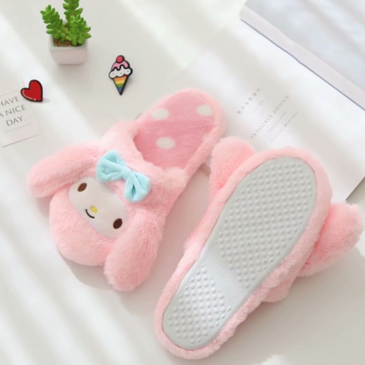 Dép bông đi trong nhà XIAODUOJIAJU chống trượt hình Hello Kitty xinh xắn thời trang 365