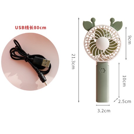 [XỊN_RẺ] Quạt Mini Fan Chính Hãng Siêu Mát Kèm Dây Sạc Tai Thú Có Thể Gập Để Bàn