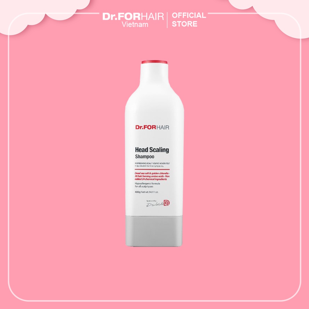 Dầu gội 3 in 1 tẩy tế bào chết, giảm rụng tóc, cải thiện  bạc tóc Dr. FORHAIR Head Scaling Shampoo 400m