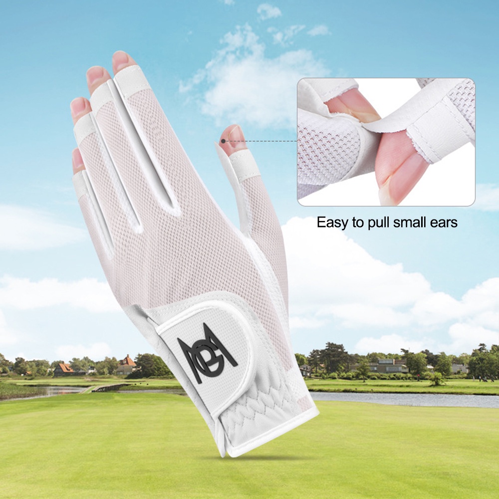 Đôi Găng Tay Đánh Golf ST028 Hở Ngón Thoáng Khí Chống Trượt Bằng PU Phối Lưới Thoáng Khí Cho Nữ