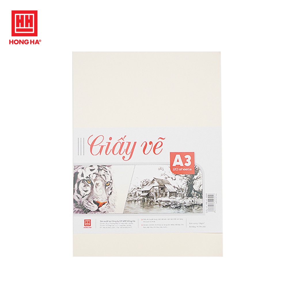 Giấy vẽ Hồng Hà định lượng 100gsm độ trắng tự nhiên (4943)