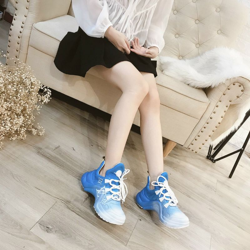 Già thể thao LV sneaker mẫu mới 2021 loang xanh hồng