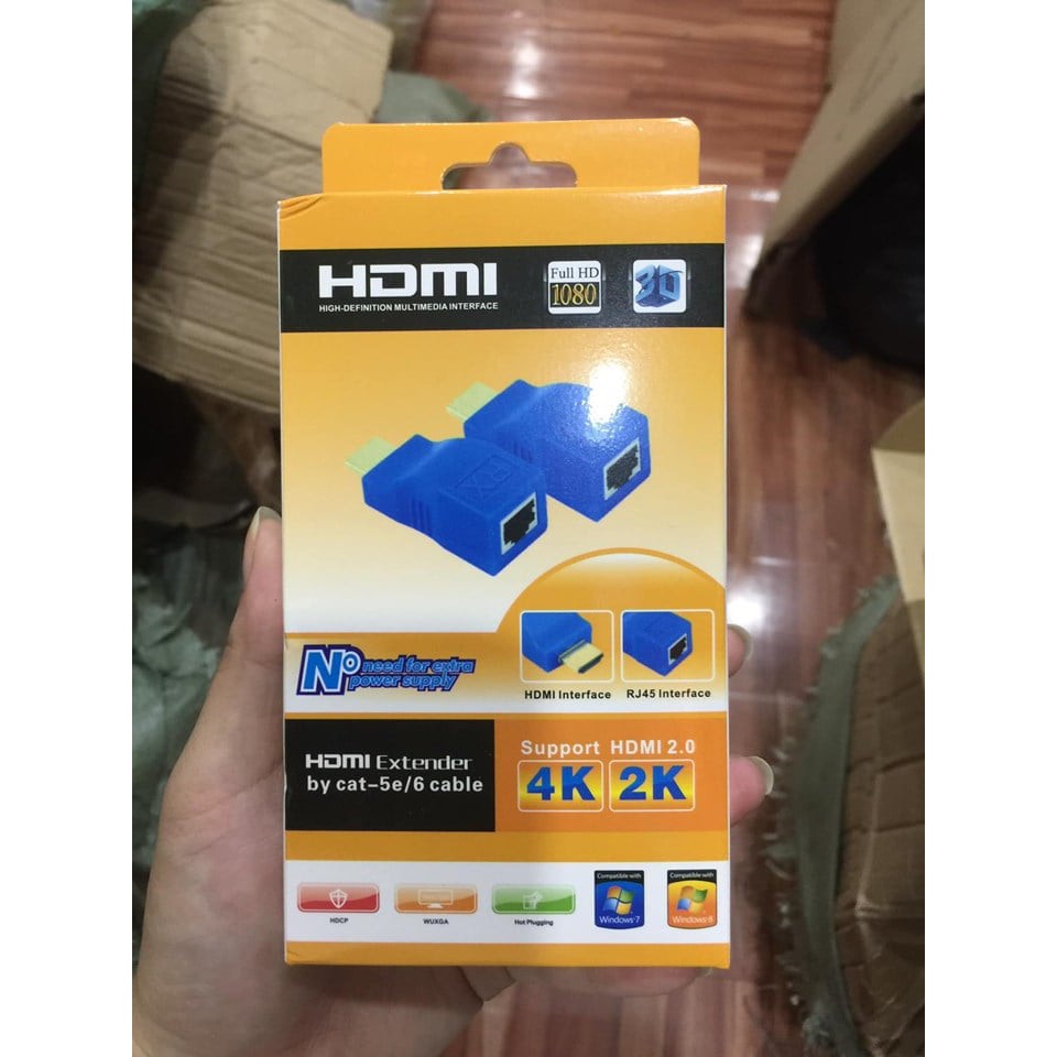 Bộ kéo dài HDMI 30m qua cáp mạng LAN, HDMI to LAN 30m