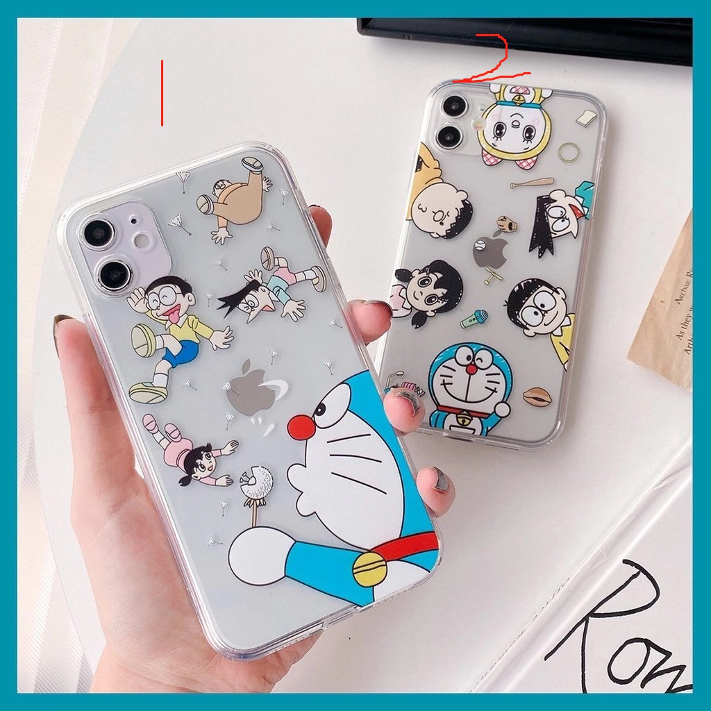 Ốp Điện Thoại Mềm Trong Suốt Chống Sốc In Hình Doraemon Cho Iphone 12 X
