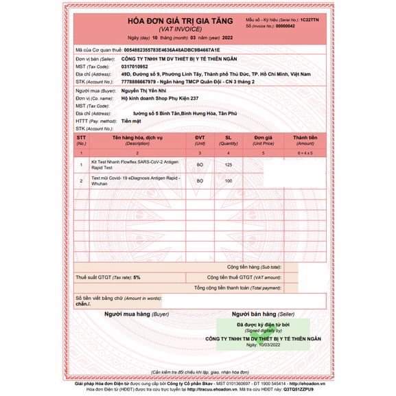 Hộp 10 que test nhanh Covid-19 SARS CoV-2 Antigen Rapit Test Kit (Collodial Gold)