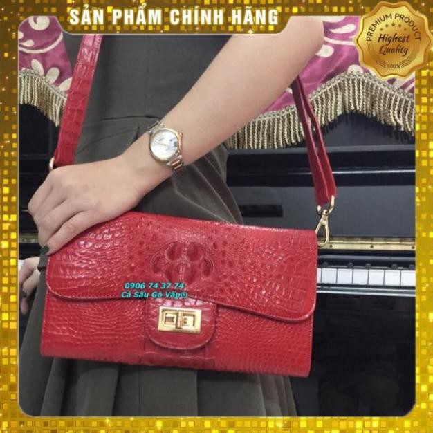 Thẻ BH 12 Tháng - Túi Đầm Da Cá Sấu 16-26 Màu Đỏ - Cá Sấu BinBon . Hàng Cao Cấp, xịn, Rẻ, Đẹp